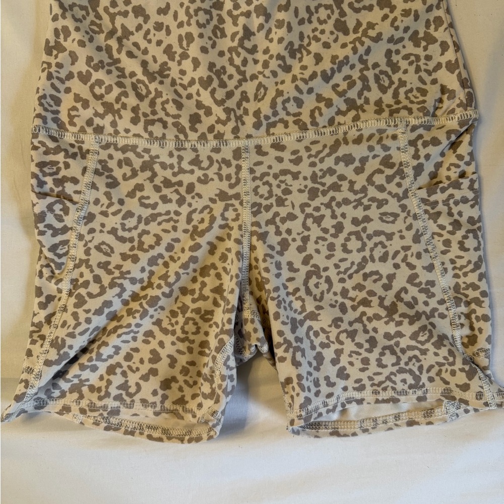 Evolution and Creation Cheetah Print Spandex Shorts with pockets
